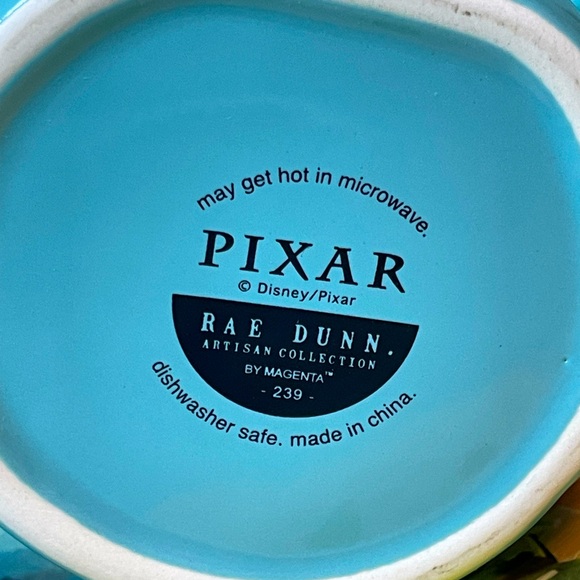 Rae Dunn x Pixar Monsters Inc Blue Ceramic Mug with Sully, Mike Wazowski, & Boo - Picture 6 of 6